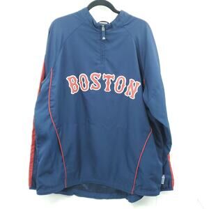 MLB Boston Red Sox Men's Majestic Windbreaker Jacket 1/4 Zip Cool Base XL